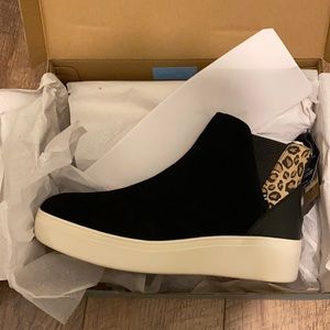 Toms Jamie Black Suede / Leopard print